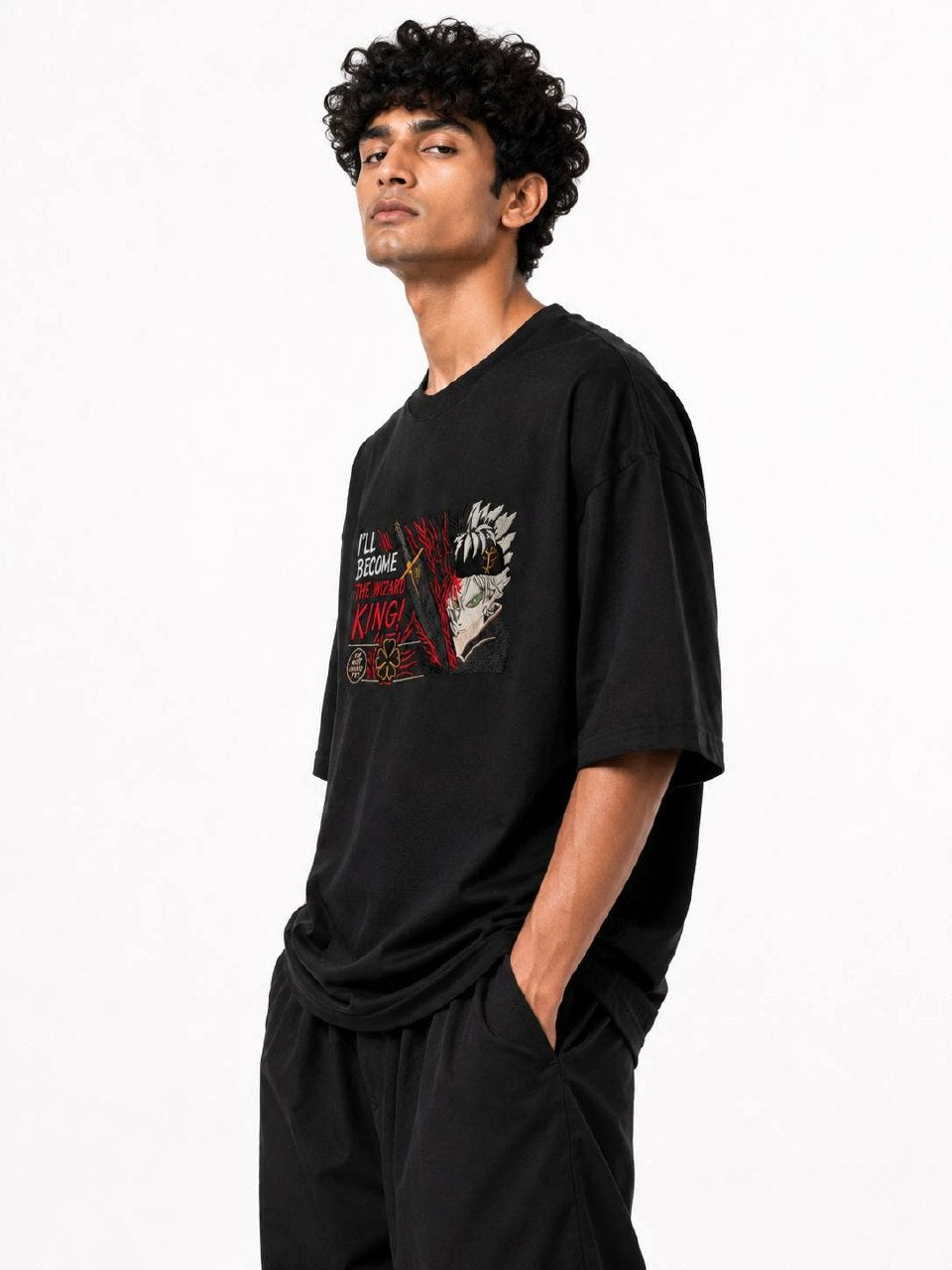 Asta Embroidery Unisex Oversized T-Shirt Black | 240 GSM Pure Cotton