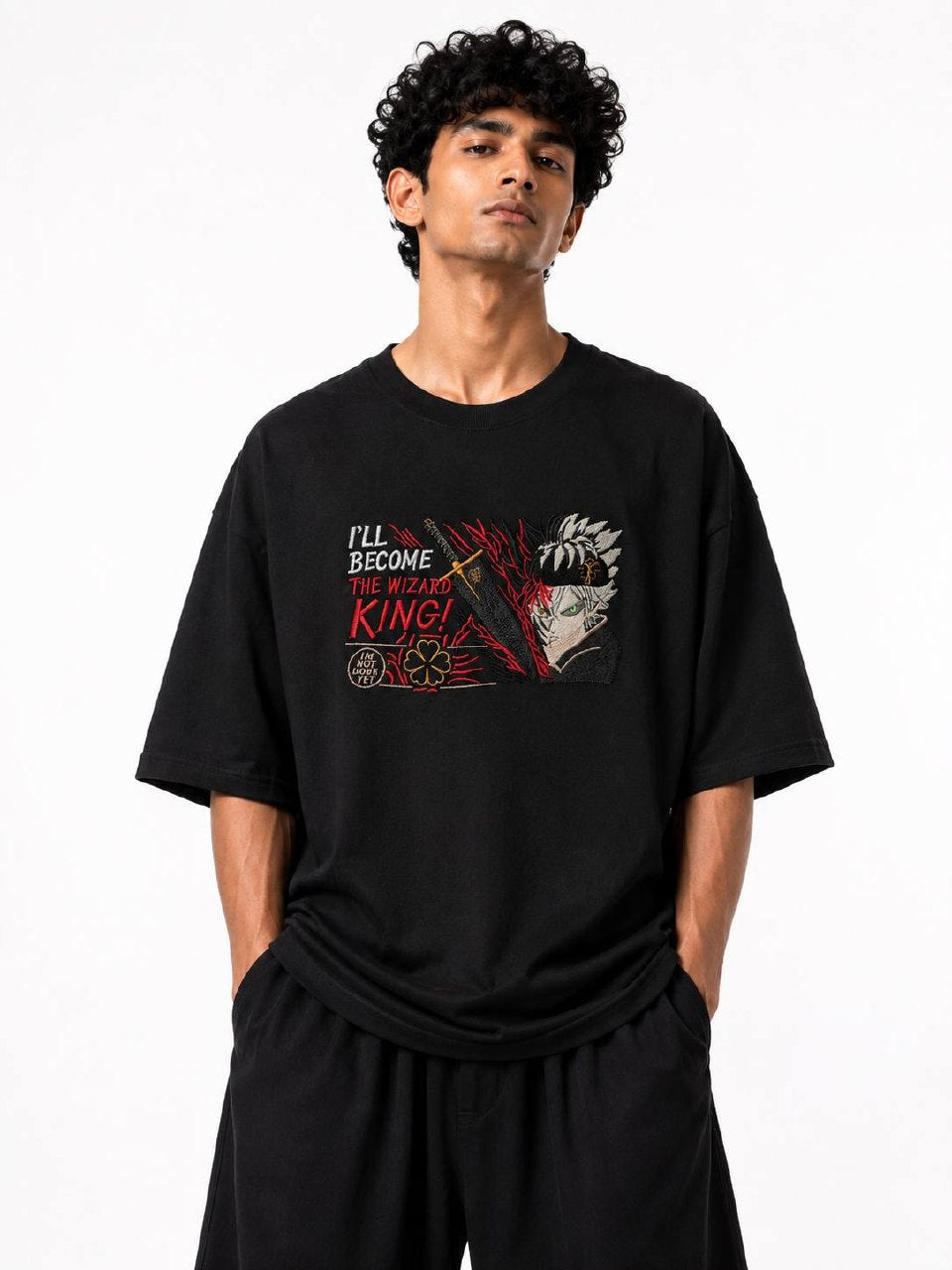 Asta Embroidery Unisex Oversized T-Shirt Black | 240 GSM Pure Cotton