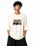 Eren & Mikasa Eyes Embroidery Unisex Oversized T-Shirt Off White | 240 GSM Cotton