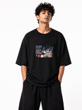 Sasuke Uchiha Embroidery Unisex Oversized T-Shirt Black | 240 GSM Pure Cotton