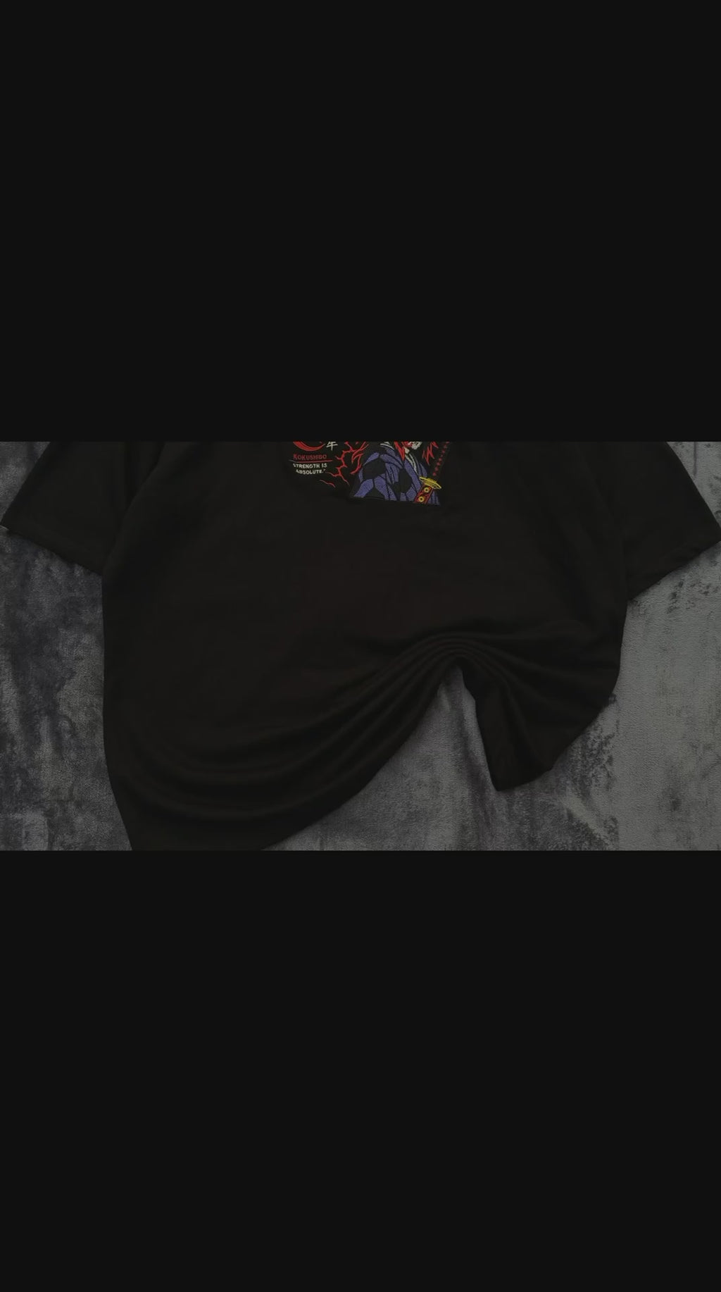 Kokushibo Unisex Black Embroidery T-Shirt | Premium Oversized 240 GSM Pure Cotton